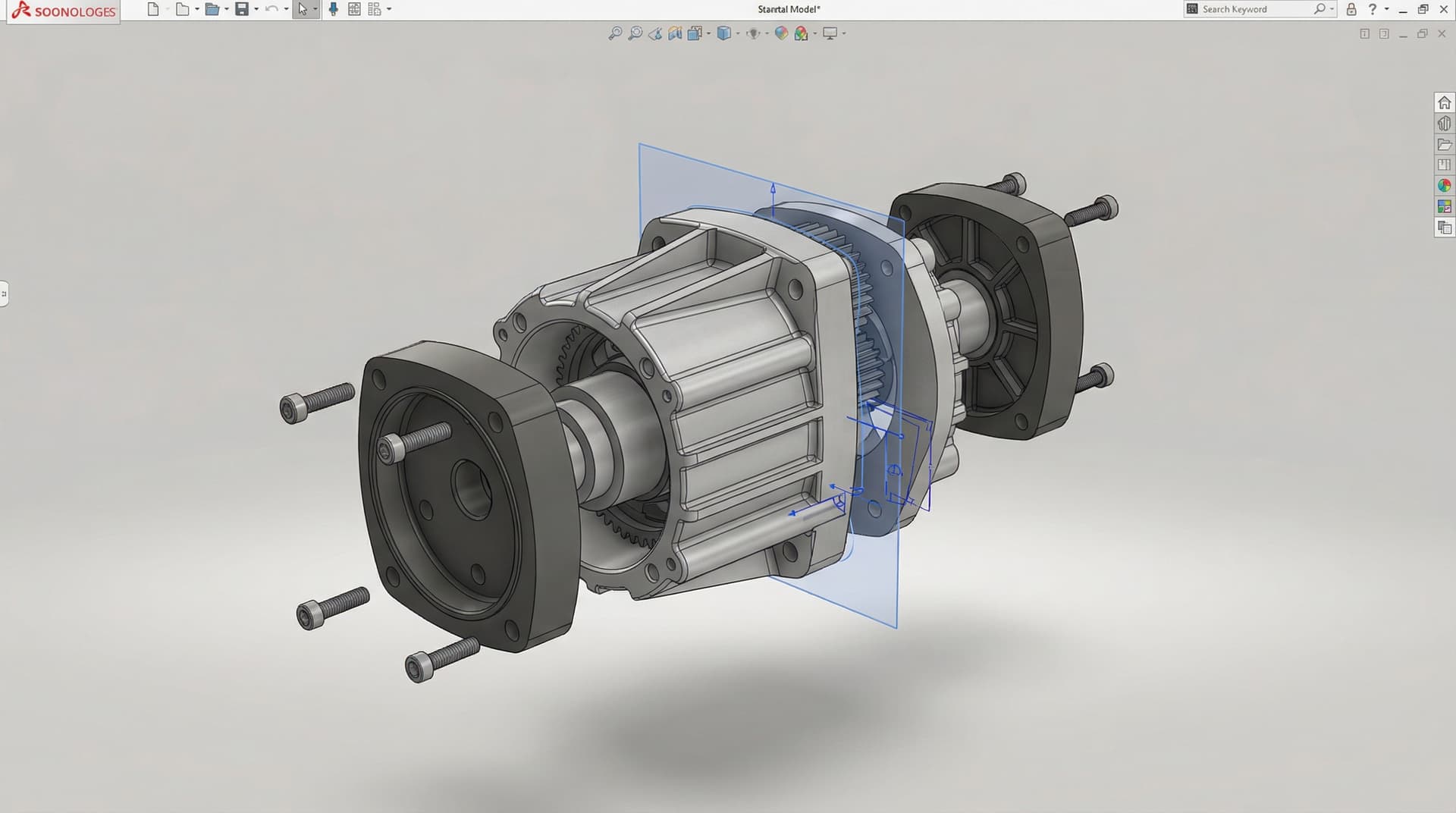 SolidWorks draft analysis showing 1.5 degree draft angles across injection molded core and cavity